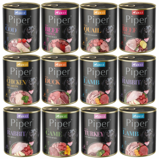 PIPER DOLINA NOTECI mokré krmivo pre psov, mix príchutí 12 x 800g